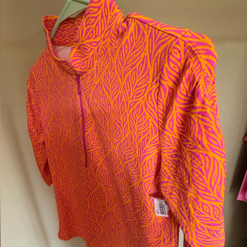 IBKUL Women’s Long Sleeve Golf Top Size S Pink/Orange – NWT - Picture 4 of 4